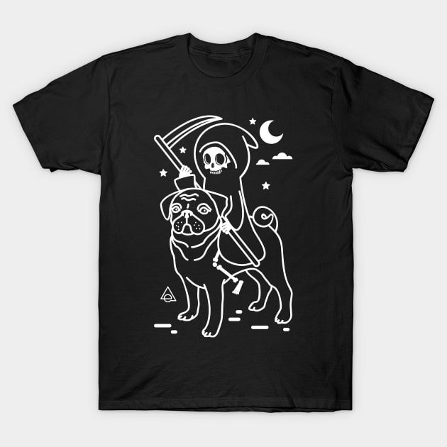 Death rides a pug T-Shirt by Eluviate